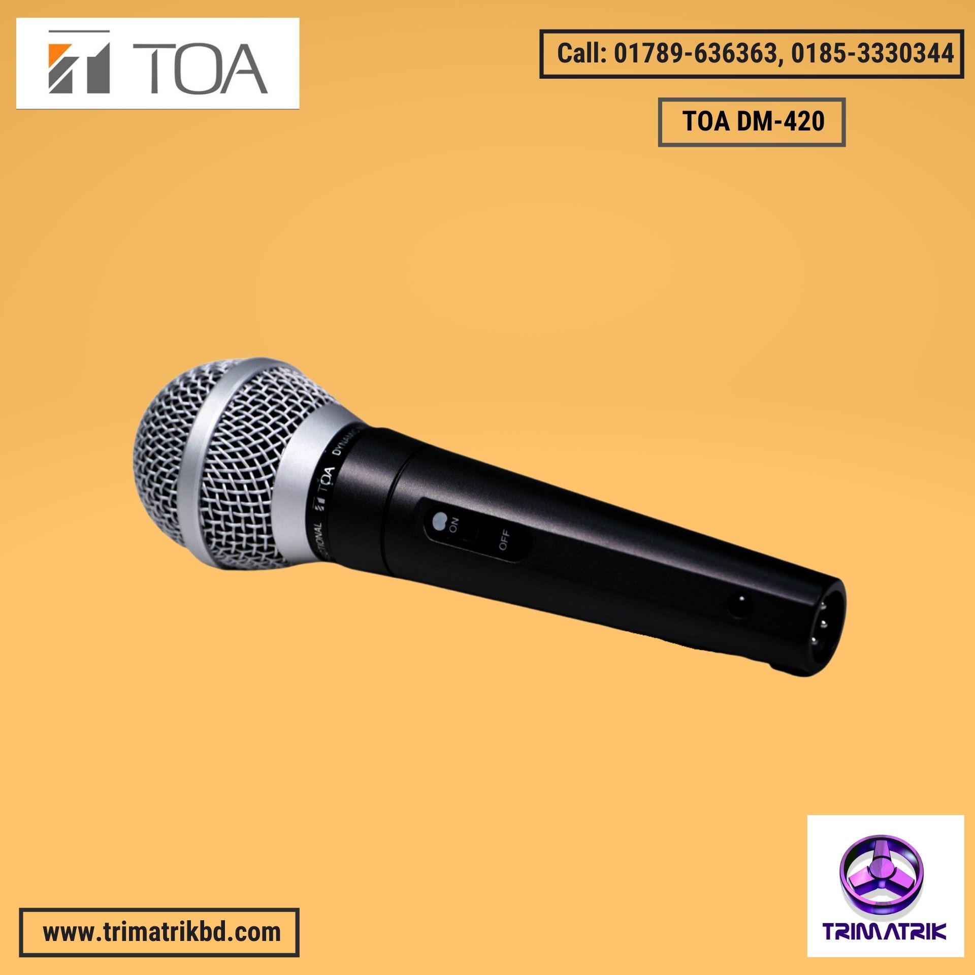 TOA DM-420 Dynamic Microphone, toa bangladesh, trimatrik